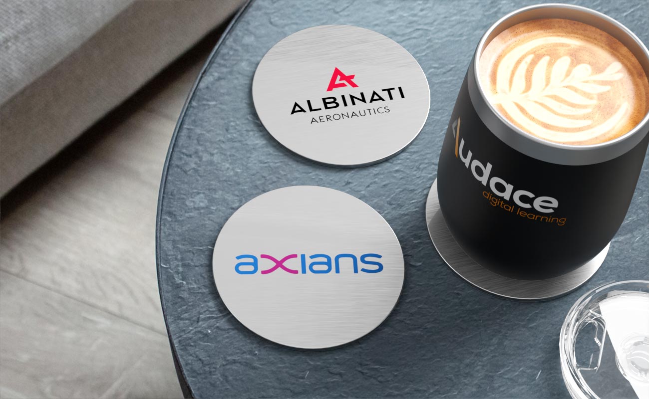Disc - Sous-verres en aluminium personnalisables gallery thumbnail
