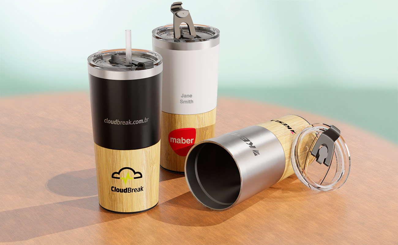 Metro Bamboo - Mugs de voyage marqués en bambou gallery thumbnail